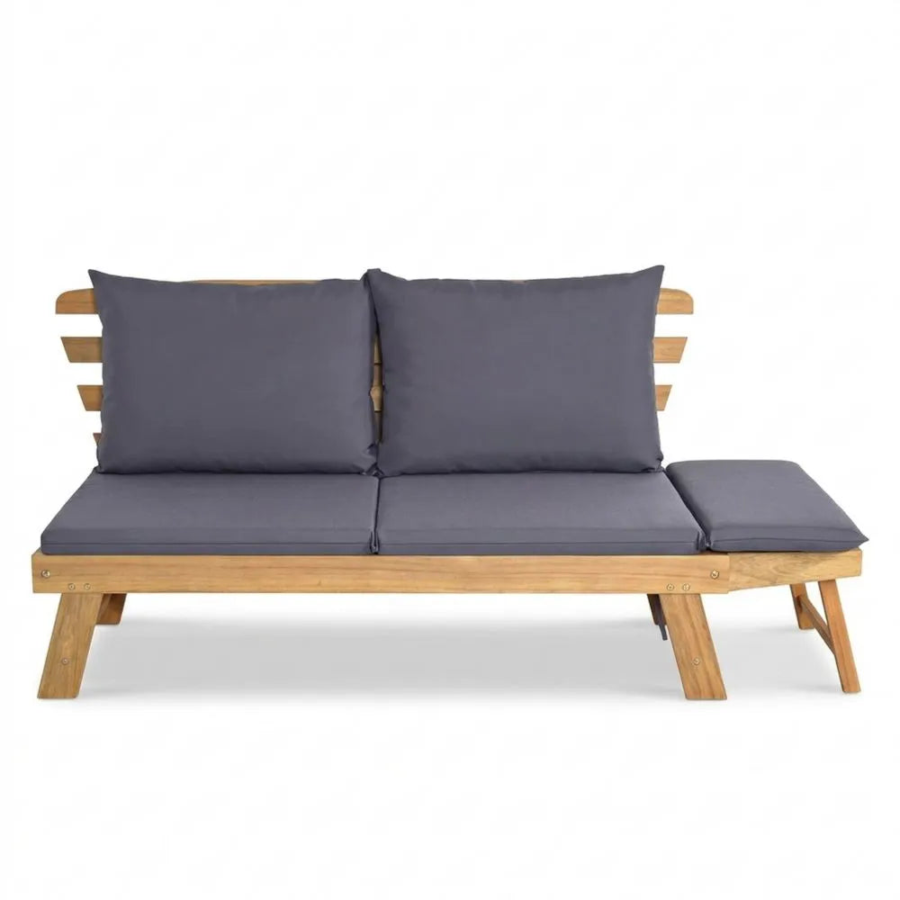 Verstellbares Liegesofa aus Akazienholz für Garten und Balkon