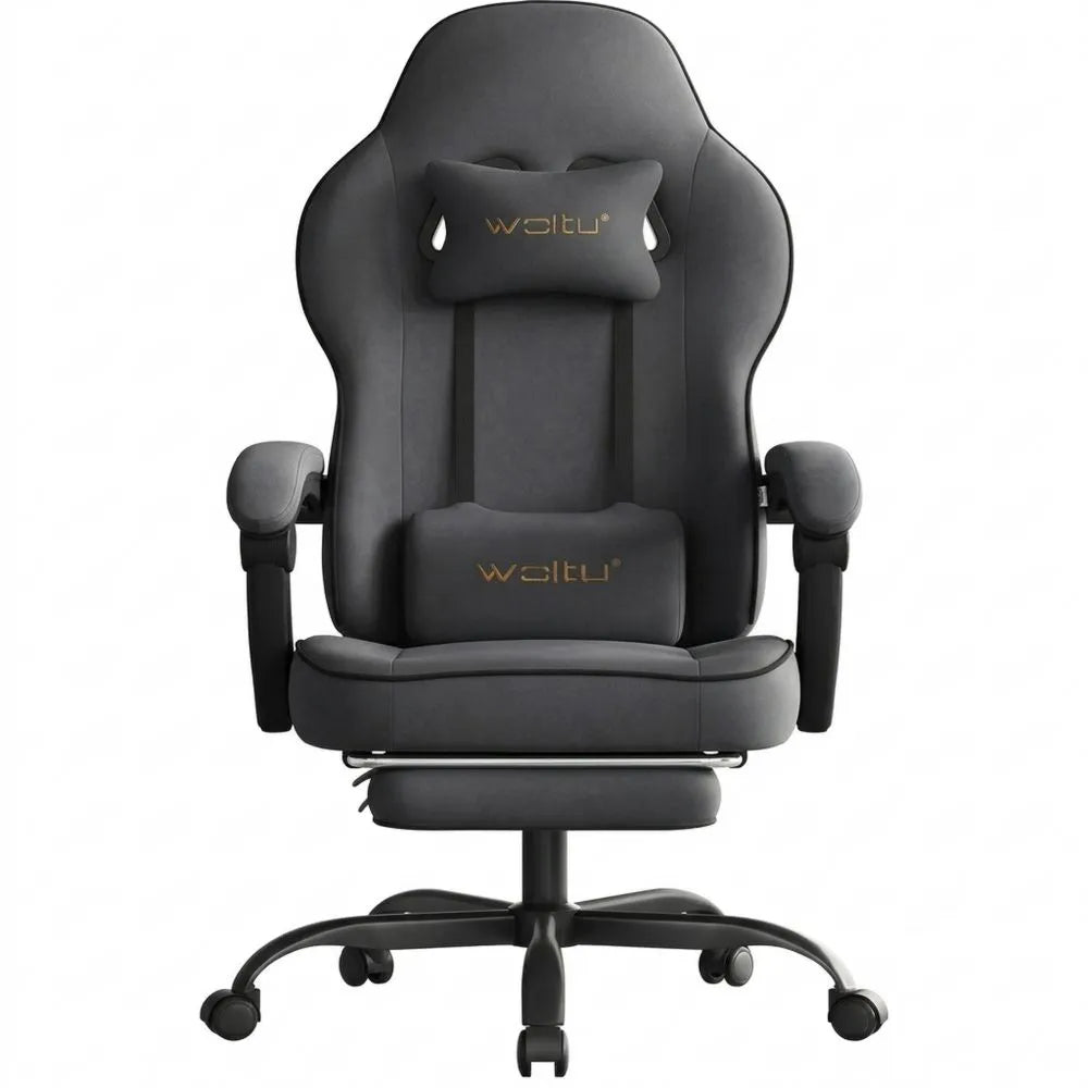 Ergonomischer Gaming-Stuhl mit Kopf- und Lendenkissen, kühlender Stoff, hohe Belastbarkeit