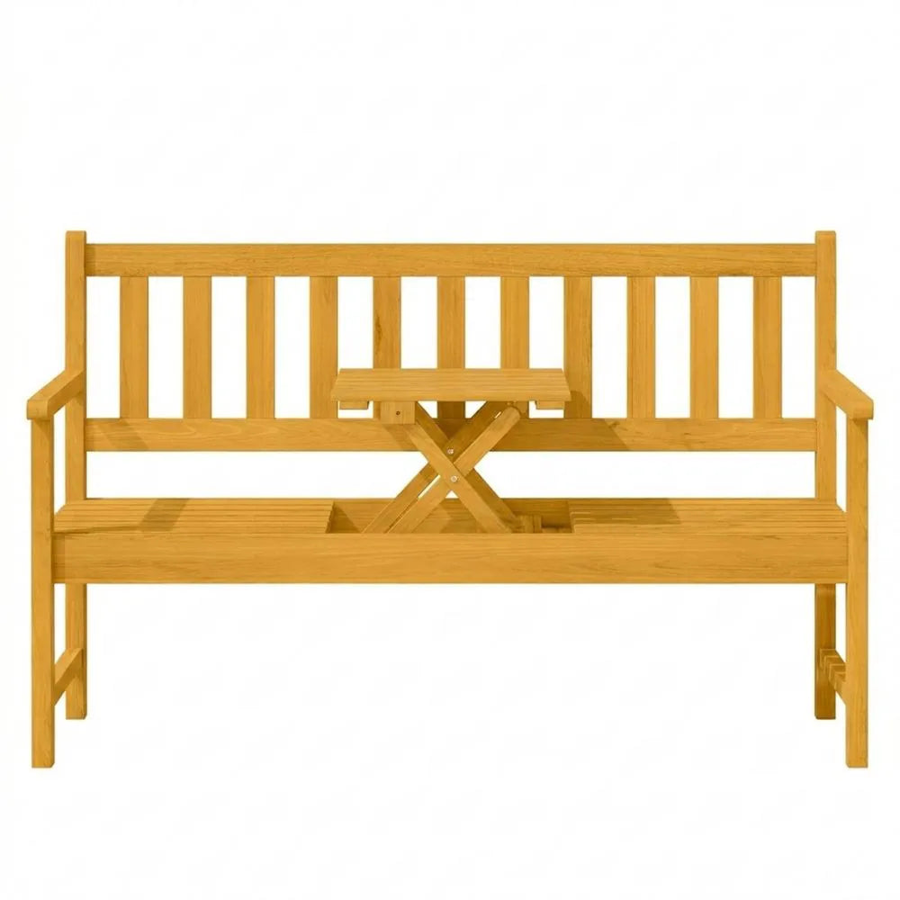 Gartenbank aus Akazienholz, wetterfest und klappbar, für Balkon und Garten, 149x56,5x89 cm