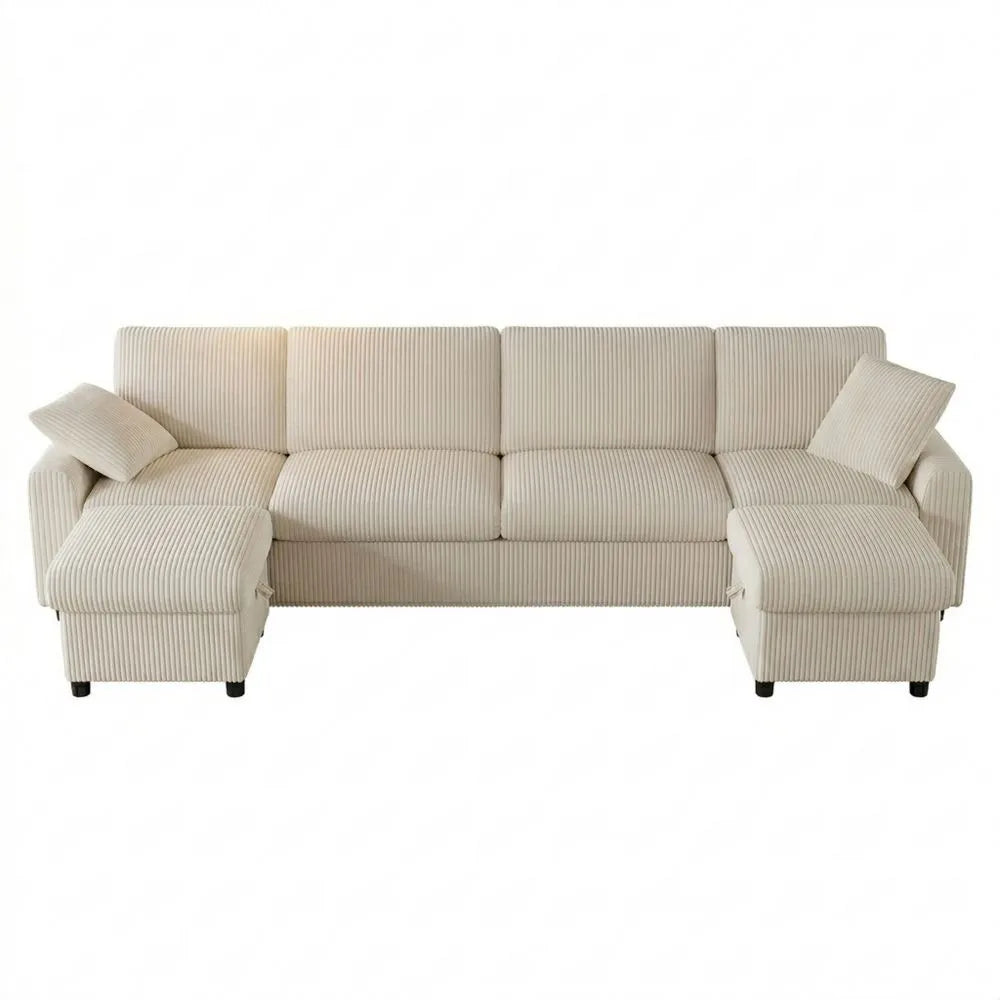 Modulares U-förmiges Sofa mit multifunktionalem Hocker und Staufächern
