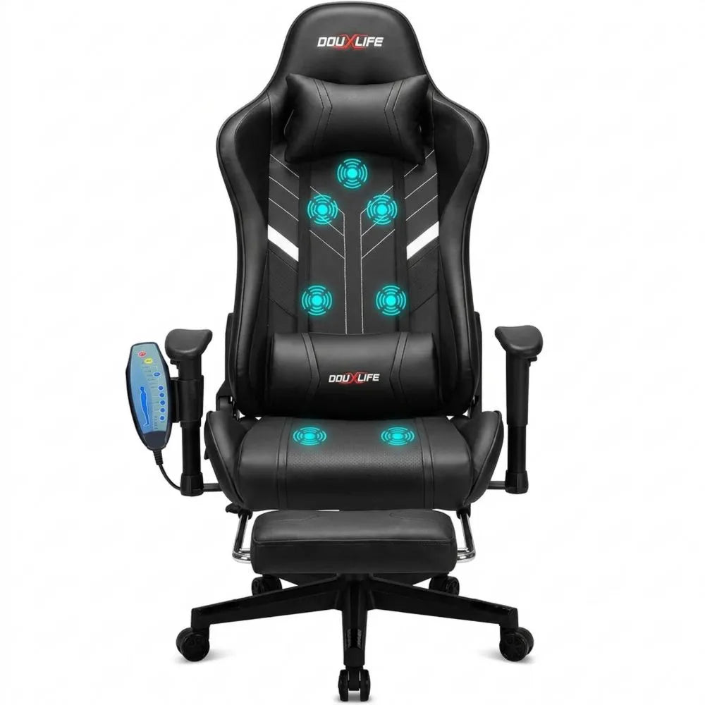 Ergonomischer Massagestuhl mit Fußstütze und verstellbarer Rückenlehne