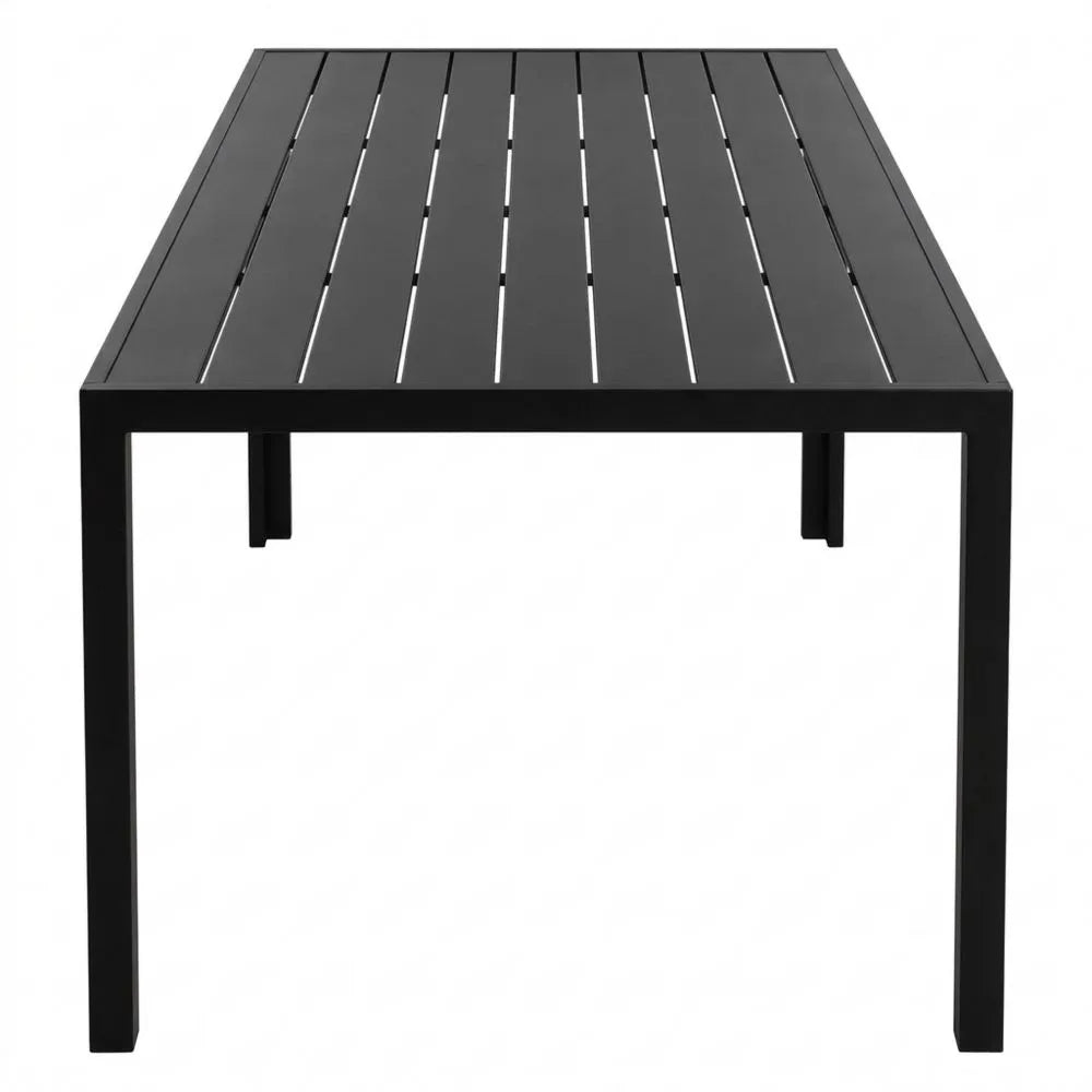 Wetterfester rechteckiger Gartentisch 180x80cm - Anthrazit
