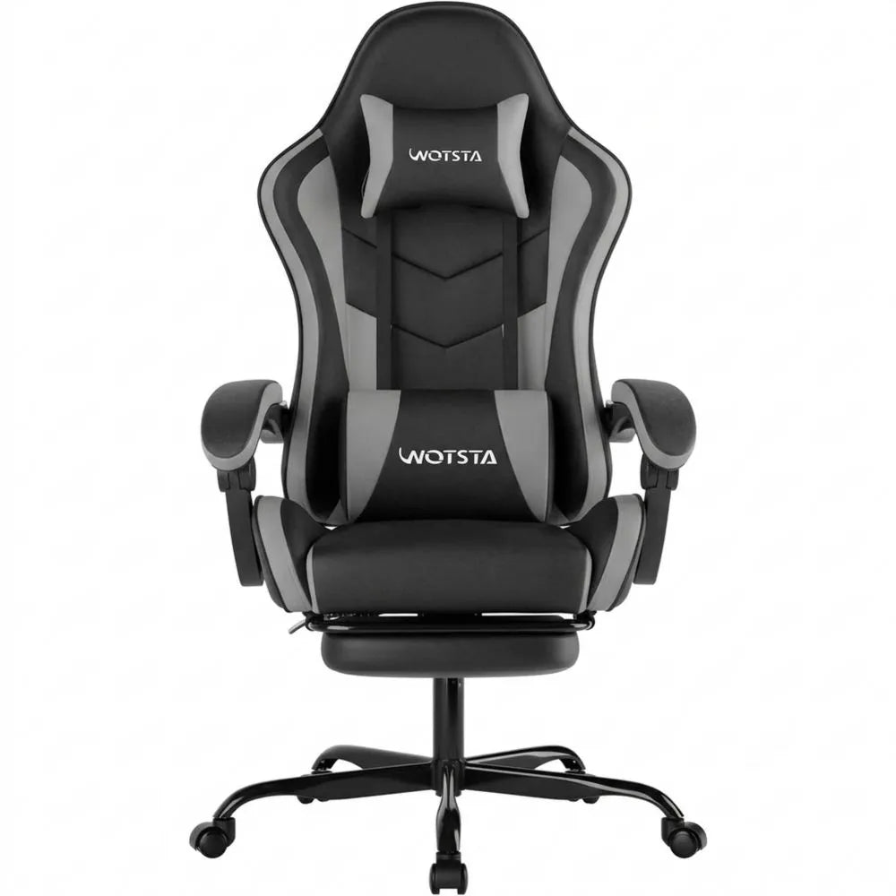 Ergonomischer Bürostuhl mit Fußstütze und Lendenwirbelstütze